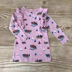 Tea Collection Ruffle Shoulder Boathouse Tunic Dress